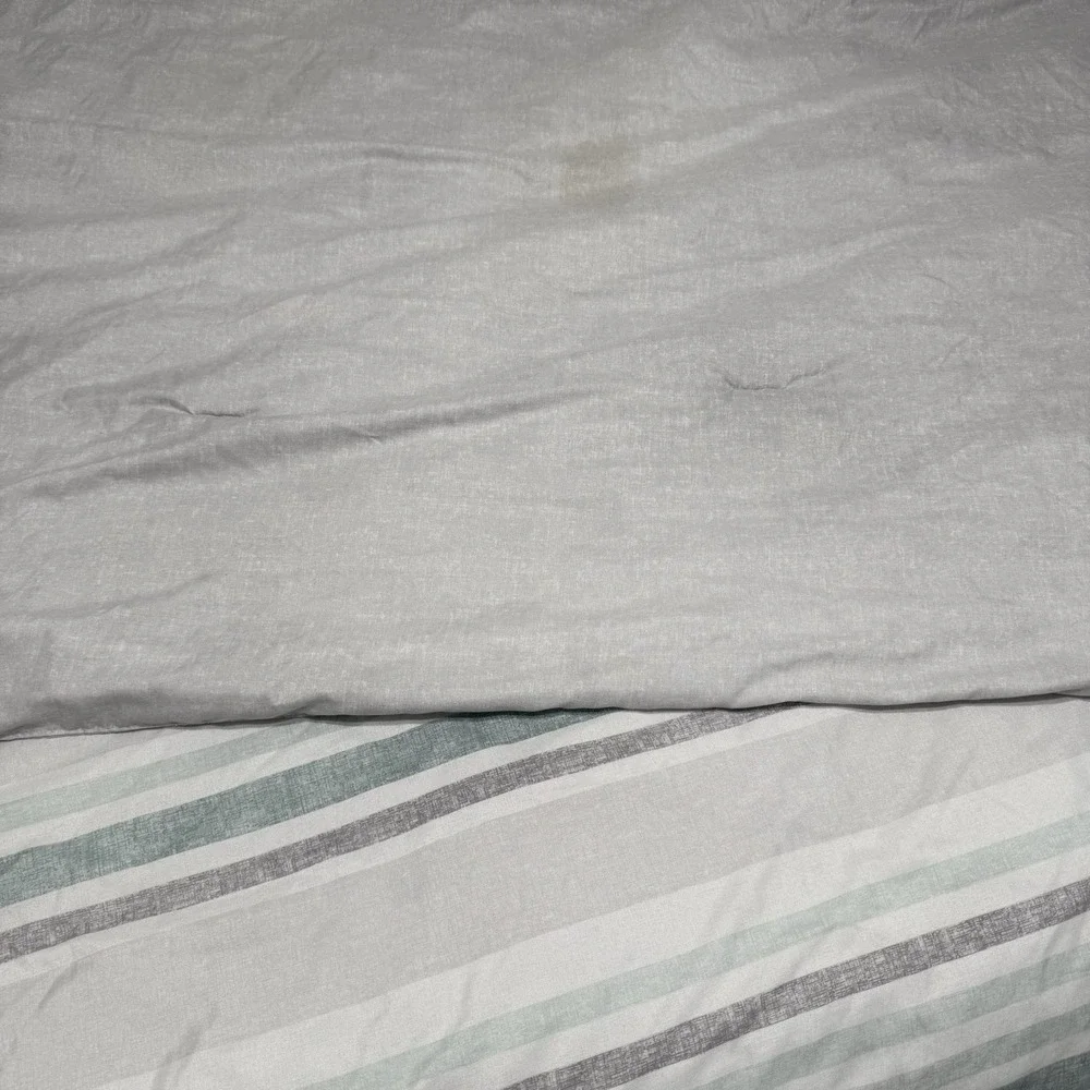 Sunham Home Fashions Striped Comforter King 104x90 Gray Aqua White
